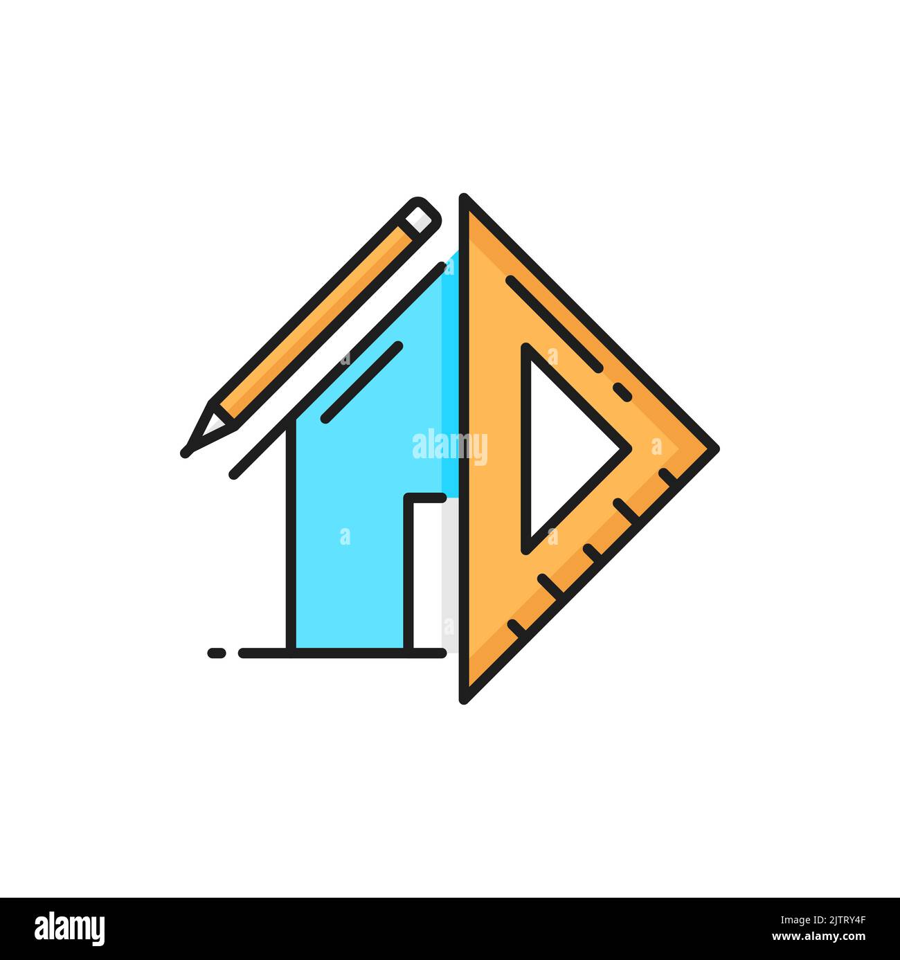 Architect development and interior design icon. Vector plan of house ...