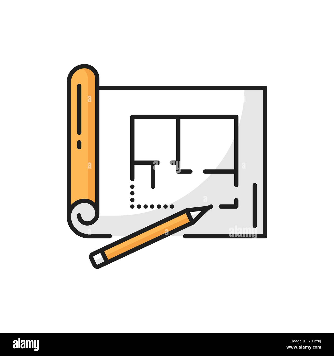 House architect development plan, technical drawing project scheme and ...