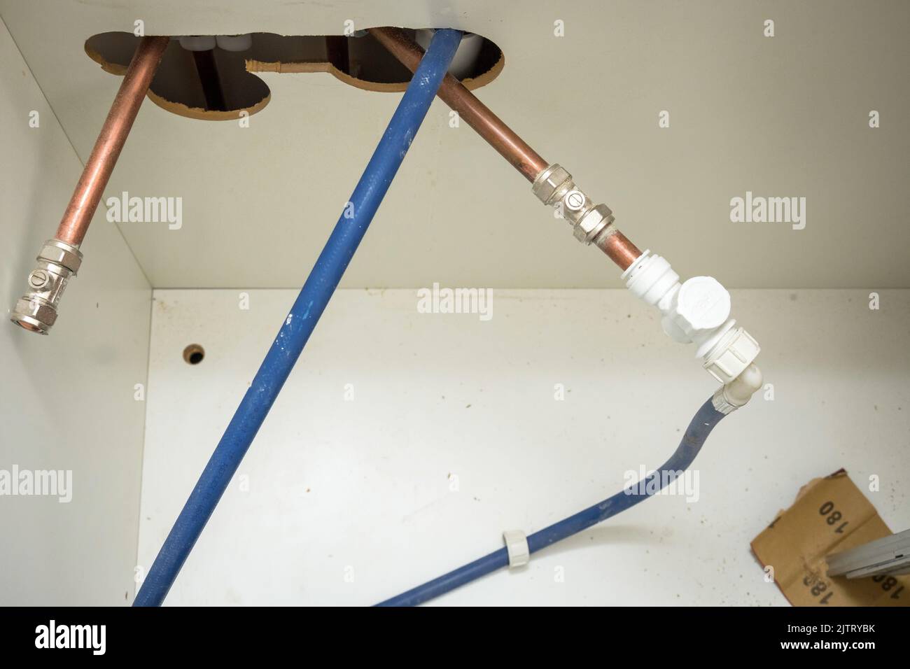 Kitchen pipe unit Stock Photo Alamy
