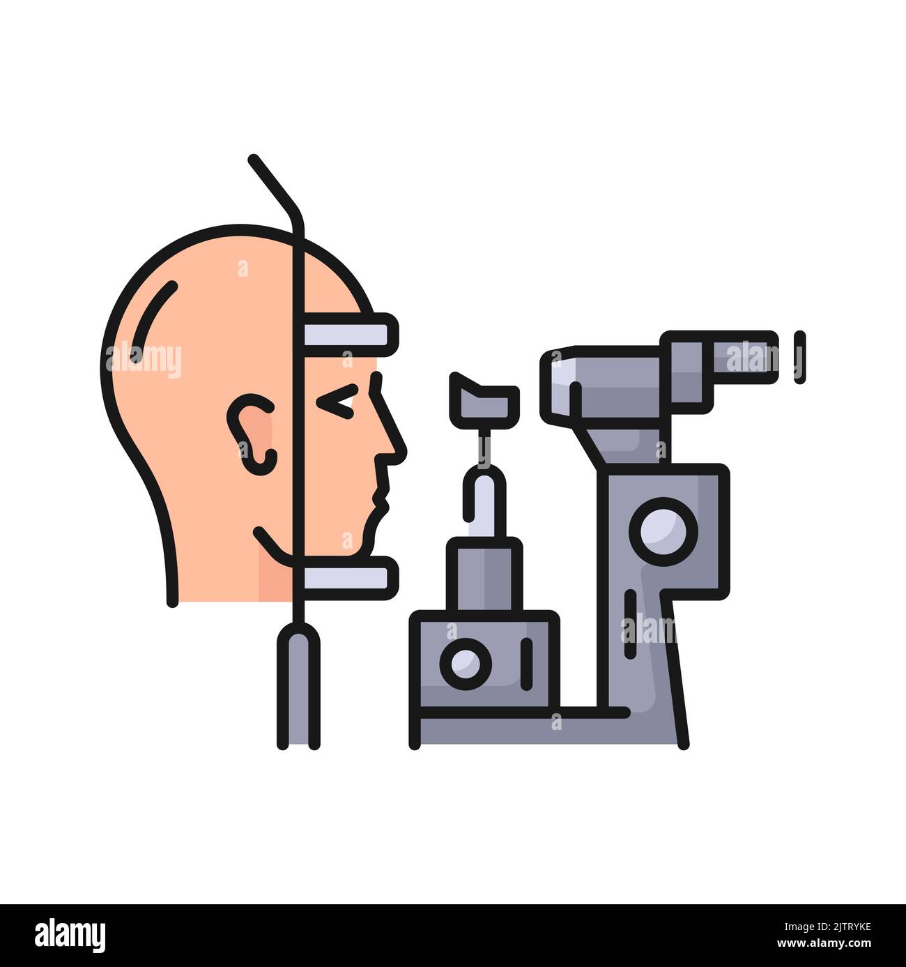Phoropter, eye ophthalmology diagnostic and optometry test, vector icon. Phoropter refractor and