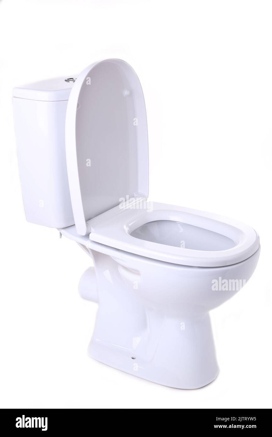 Toilet bowl isolated on a white background Stock Photo - Alamy