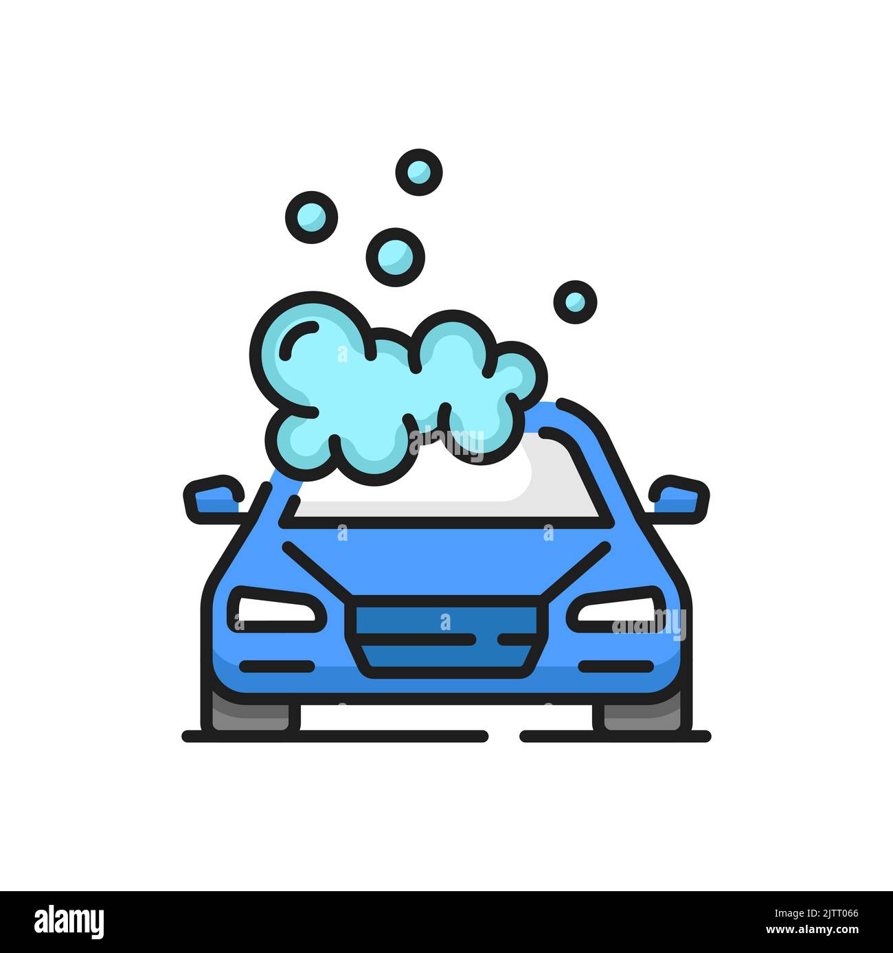 Car wash icon, auto clean service and care vector pictogram of soap and