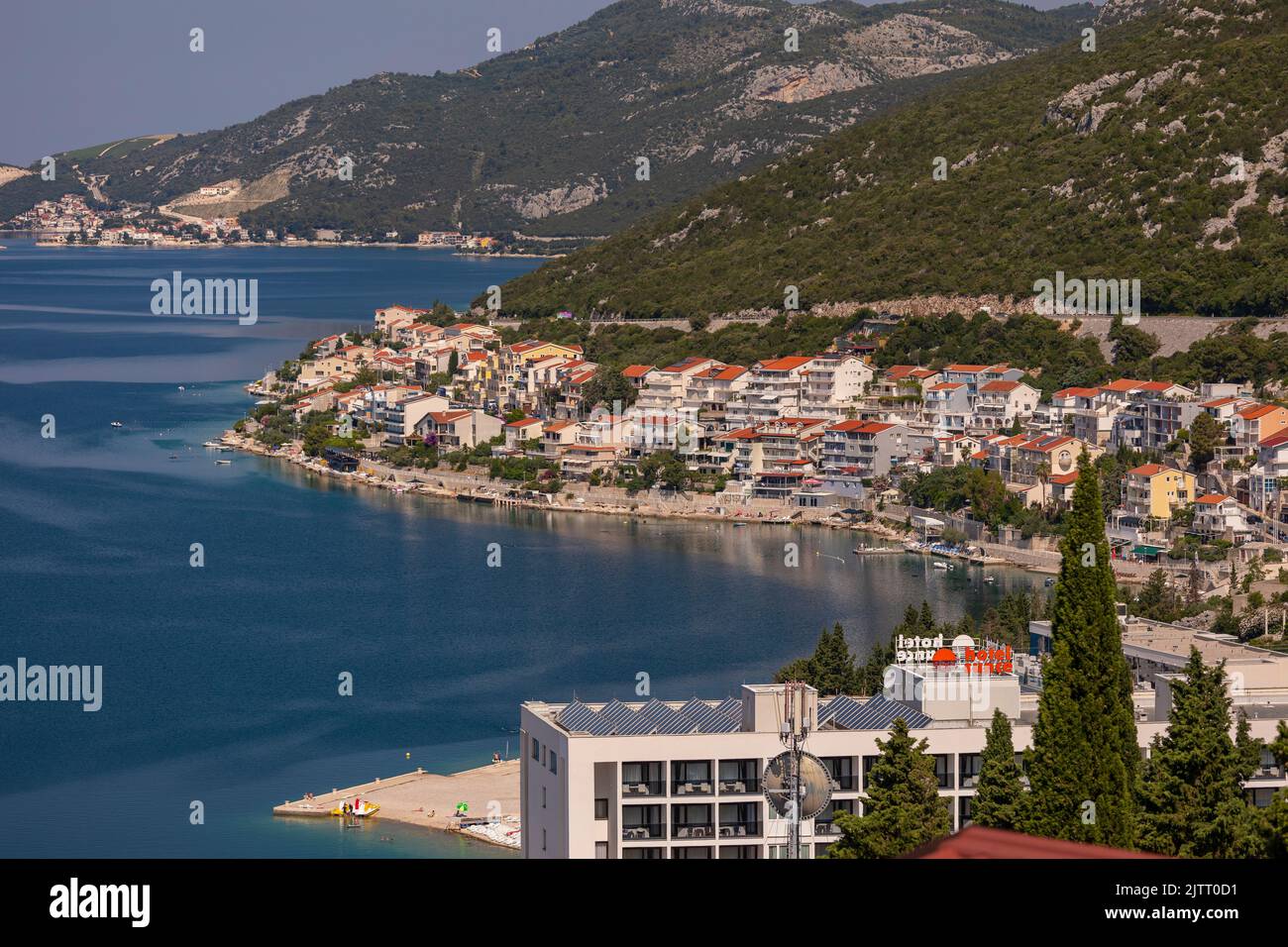 NEUM, BOSNIA & HERZOGOVINA, EUROPE View of coastal Neum, a town in