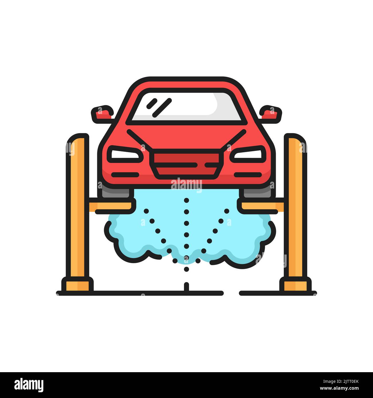 Car care icon, undercarriage wash service and underside auto cleaning