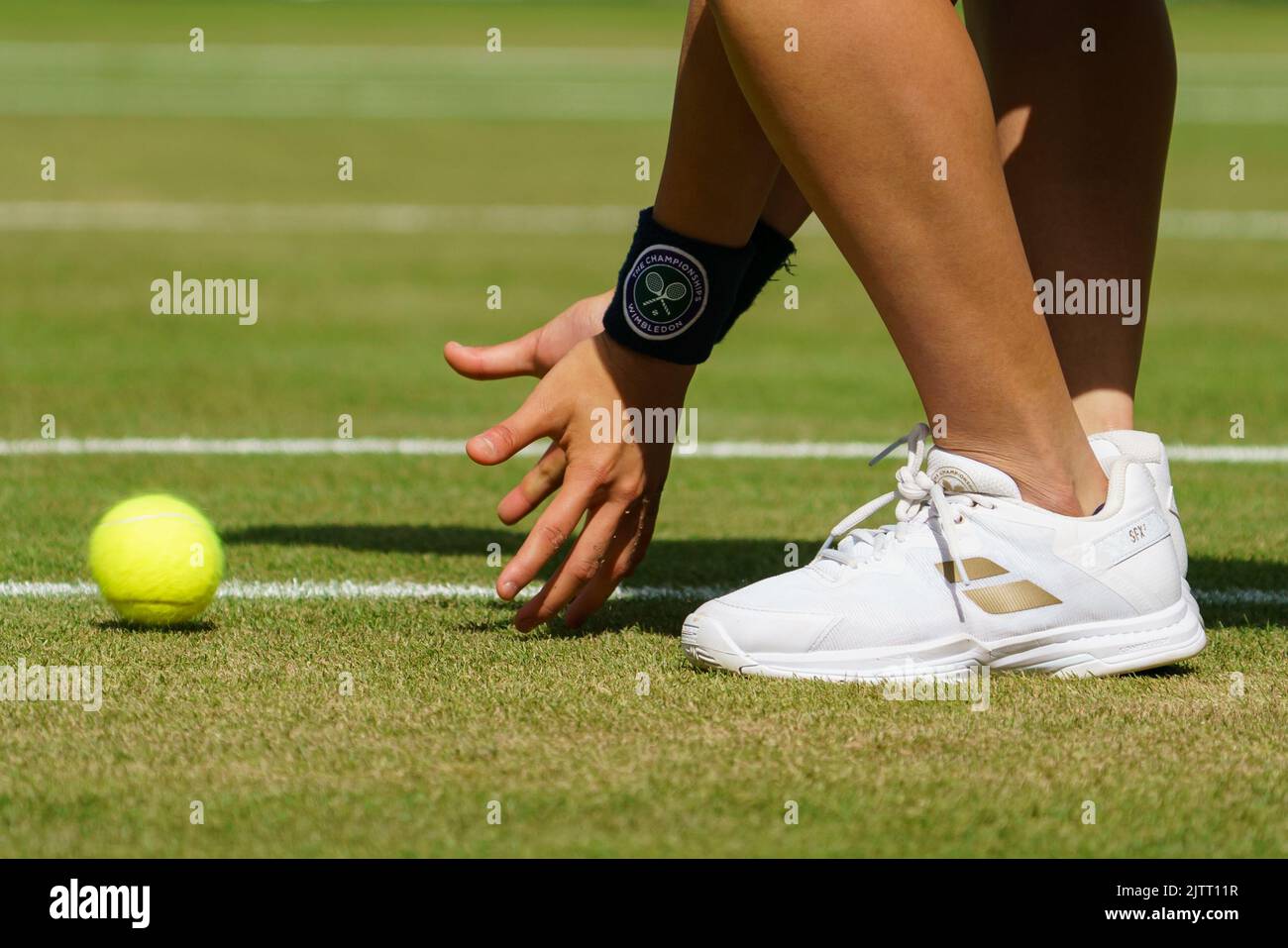 Close up of ball boy's hands collecting tennis balls Stock Photo Alamy