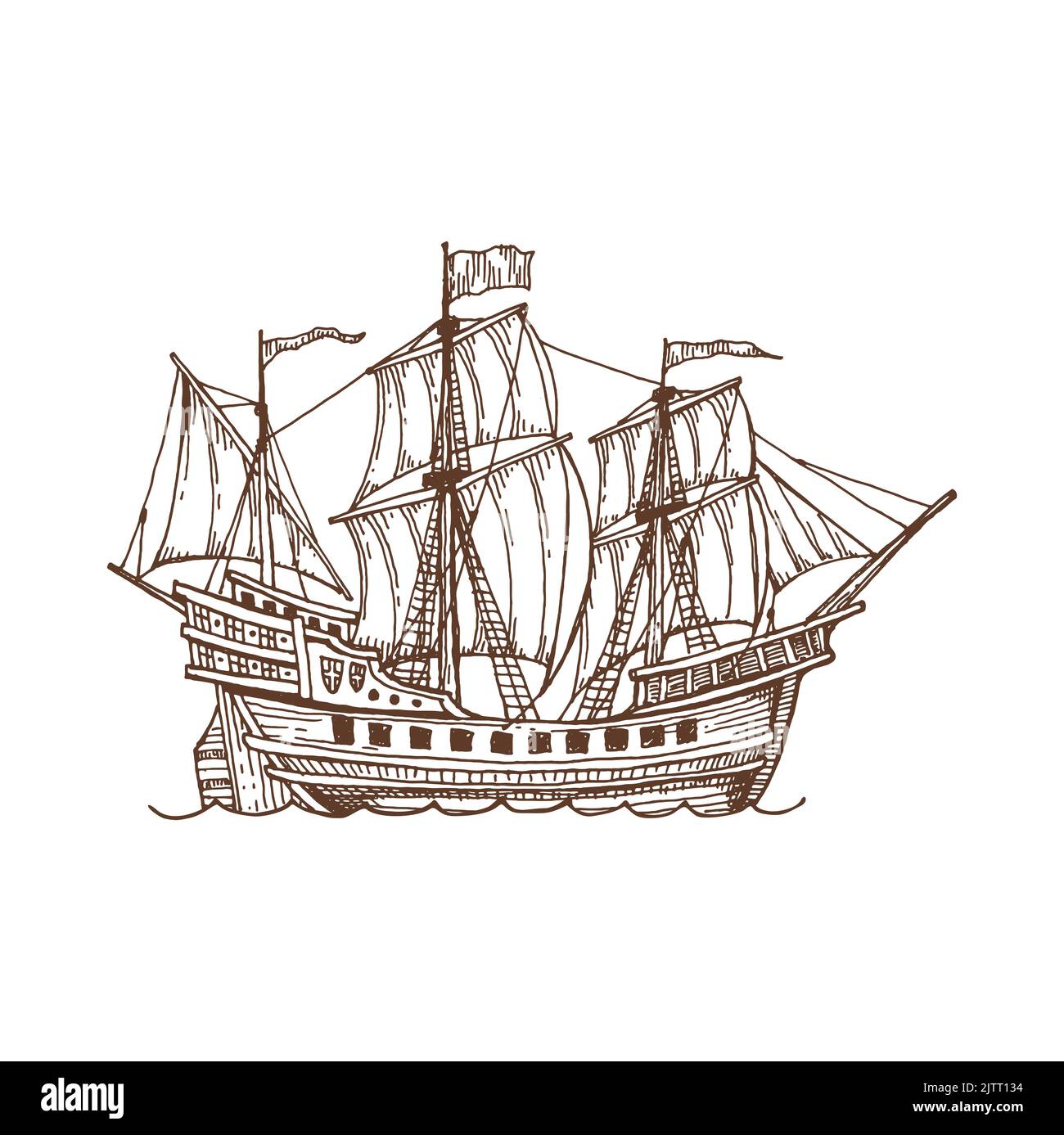 Galleon Ship Drawing