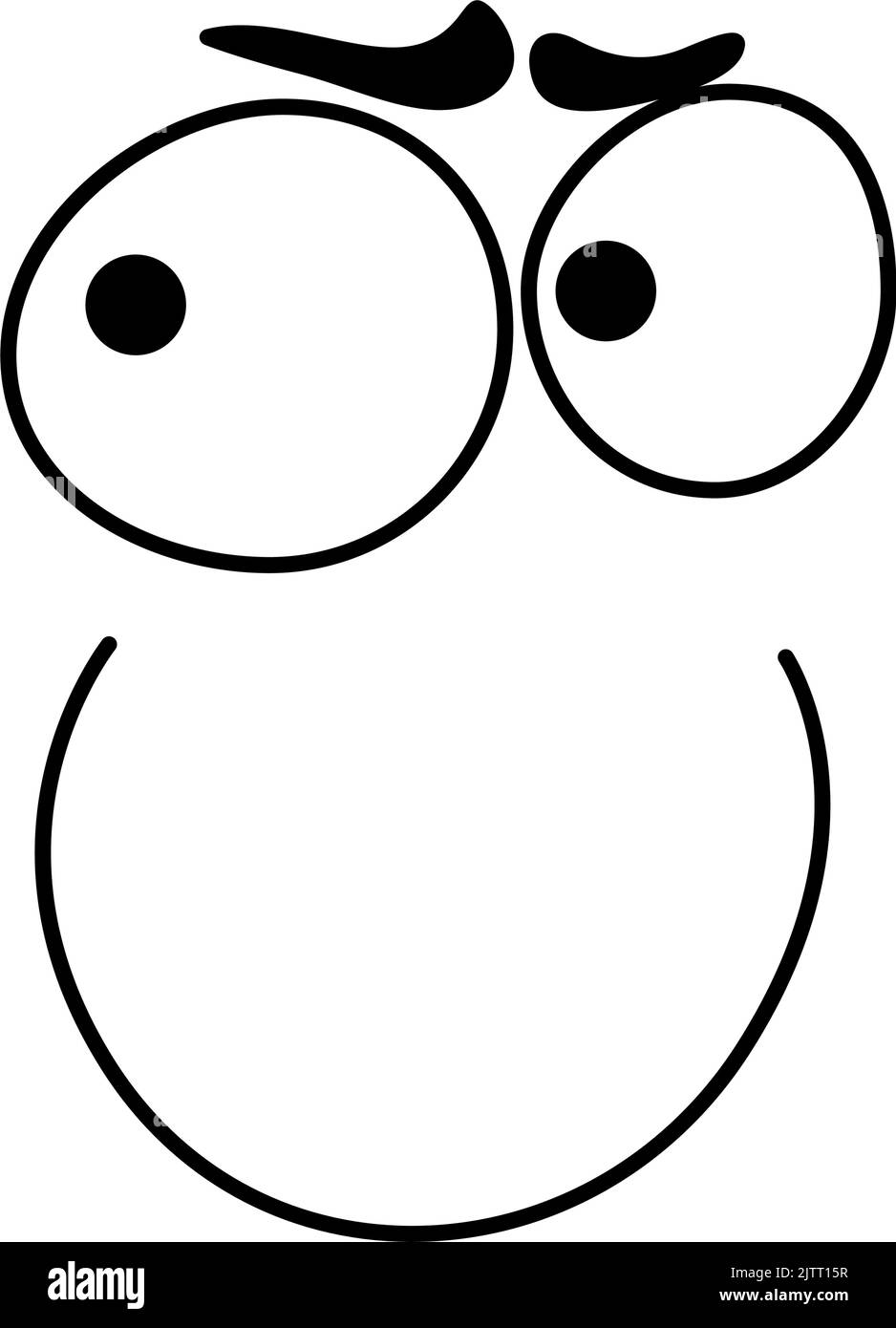 Malicious smile emoticon emoji line art icon. Vector cartoon comic ...