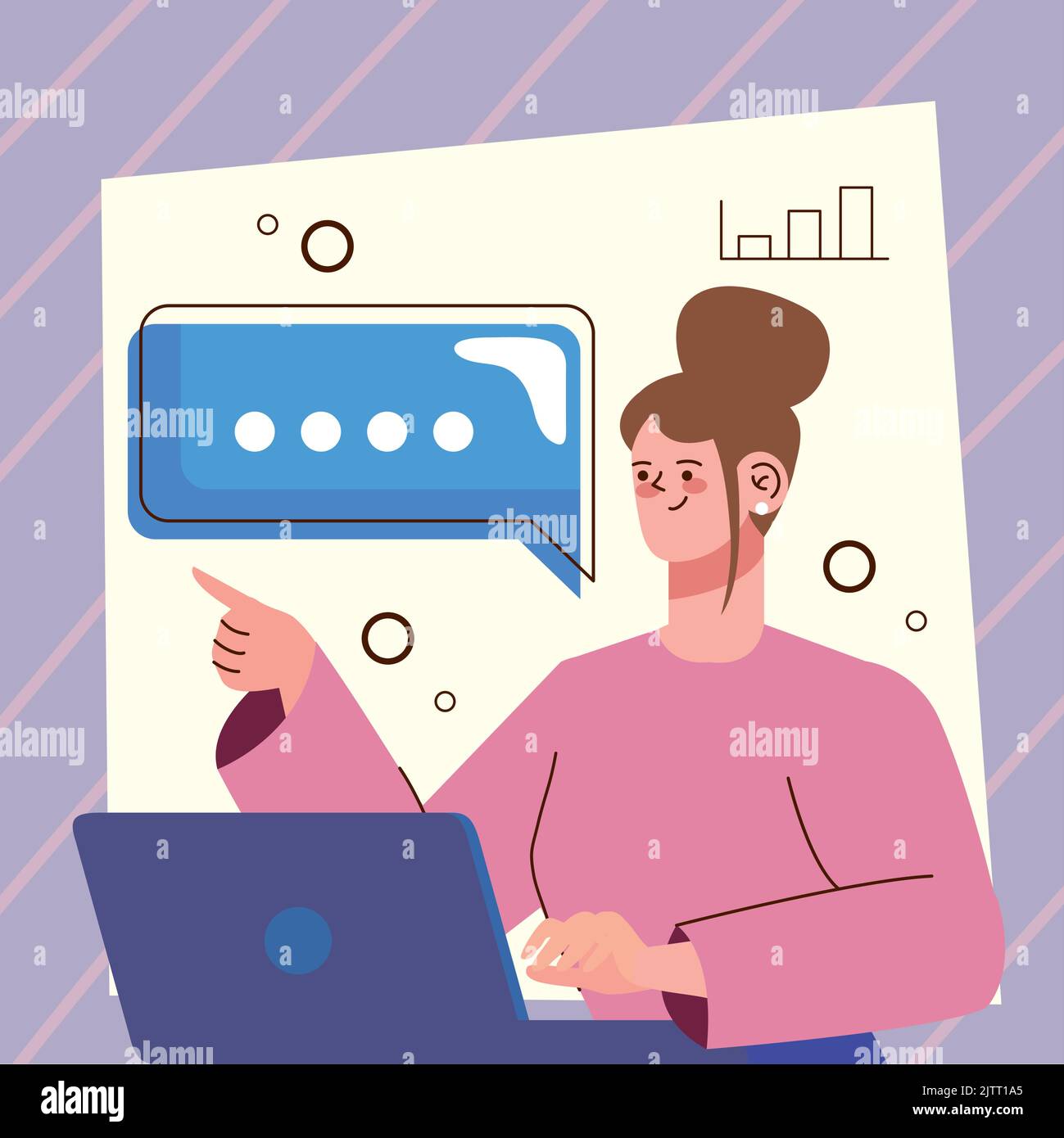 business woman with laptop Stock Vector Image & Art - Alamy