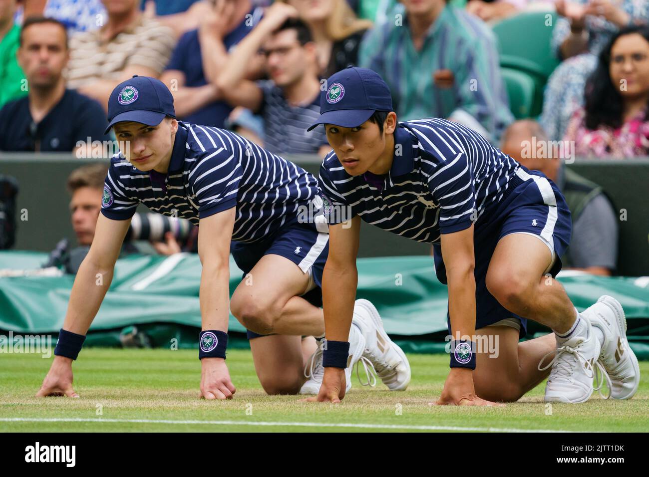 Ball boys and girls at Wimbledon Championships Stock Photo