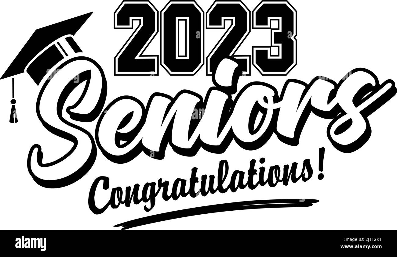Class of 2023 Lettering  for greeting, invitation card. Text for design, congratulation event, T-shirt, party, high school or college graduate. Vector Stock Vector