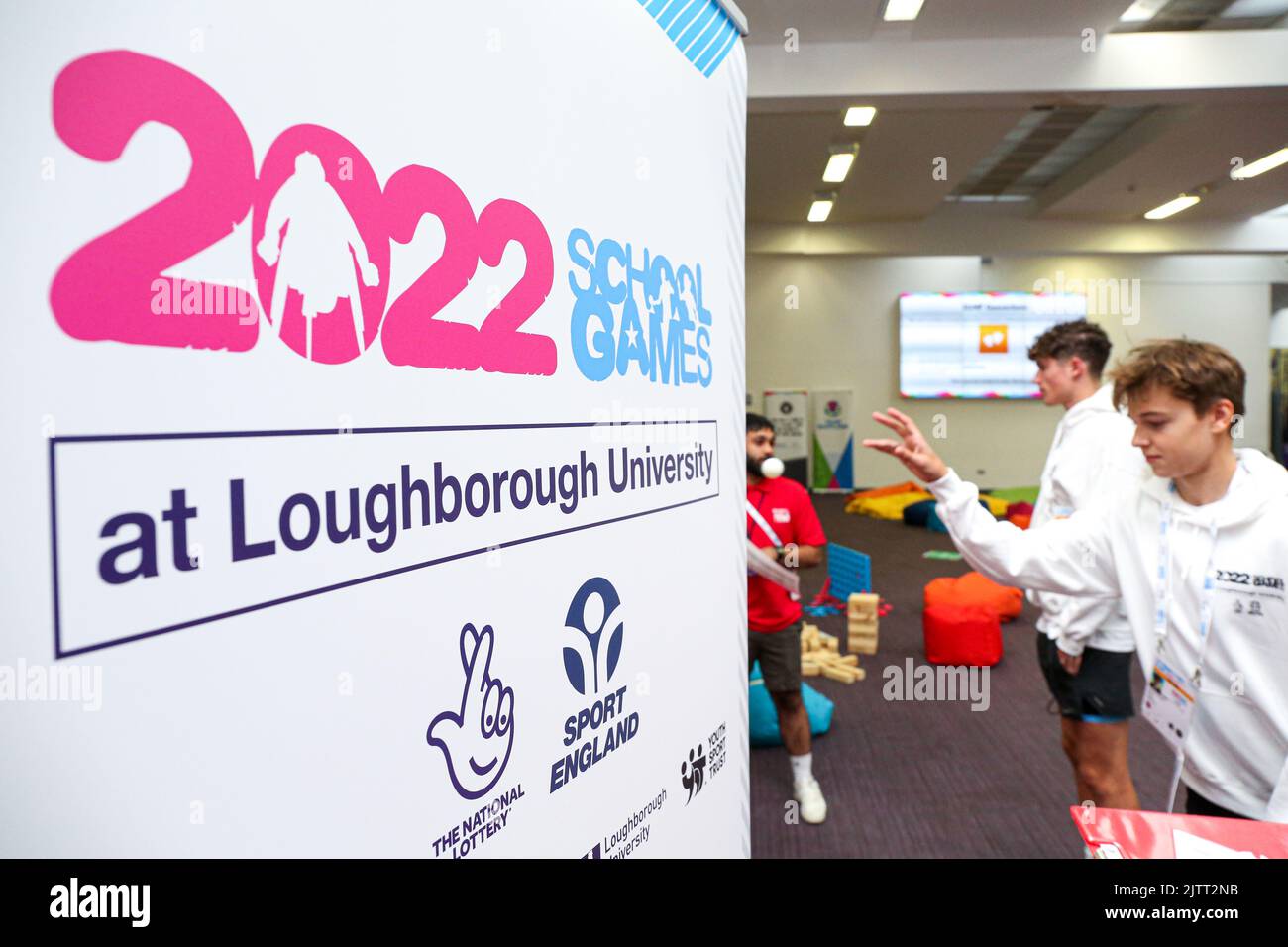 Athletes relax in the Athletes Lounge on Day One of the School Games National Finals 2022 at