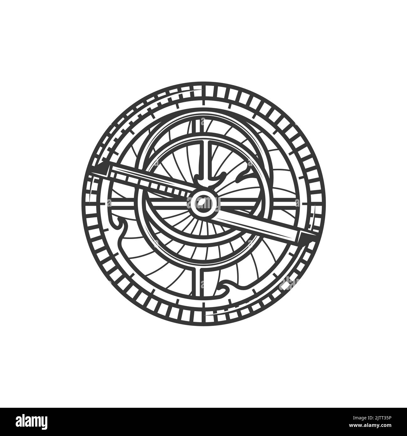 Spain culture symbol of marine compass, Spanish seafaring and ship