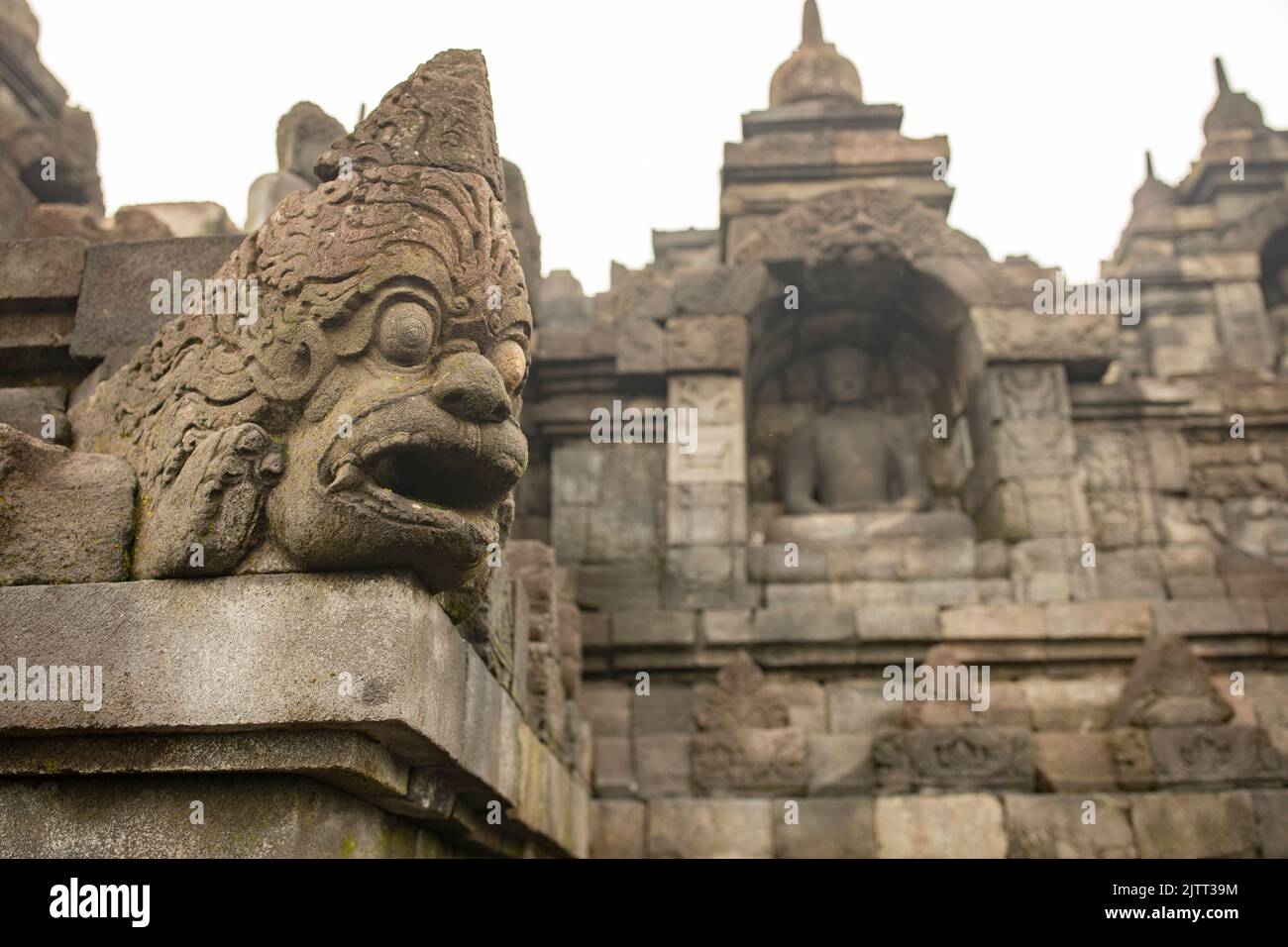 Ancient Buddhist Borobudur Temple outside Jogjakarta (Yogyakarta), Java ...