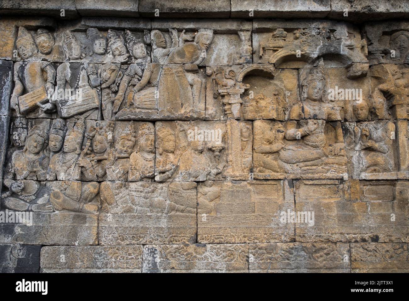 Ancient Buddhist Borobudur Temple outside Jogjakarta (Yogyakarta), Java ...