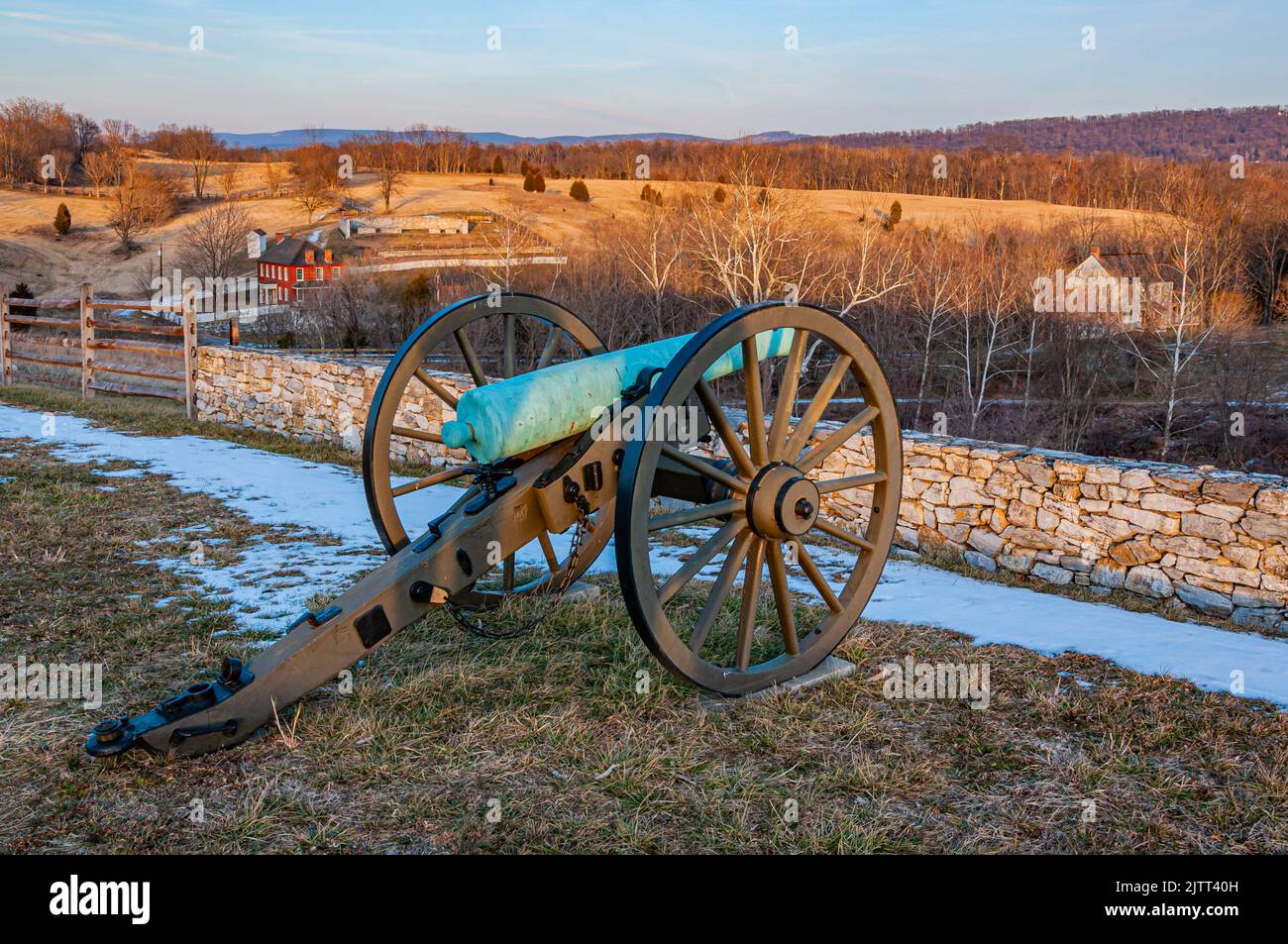 A Late Winter Afternoon at Antietam National Battlefield, Maryland, USA, Sharpsburg, Maryland Stock Photo