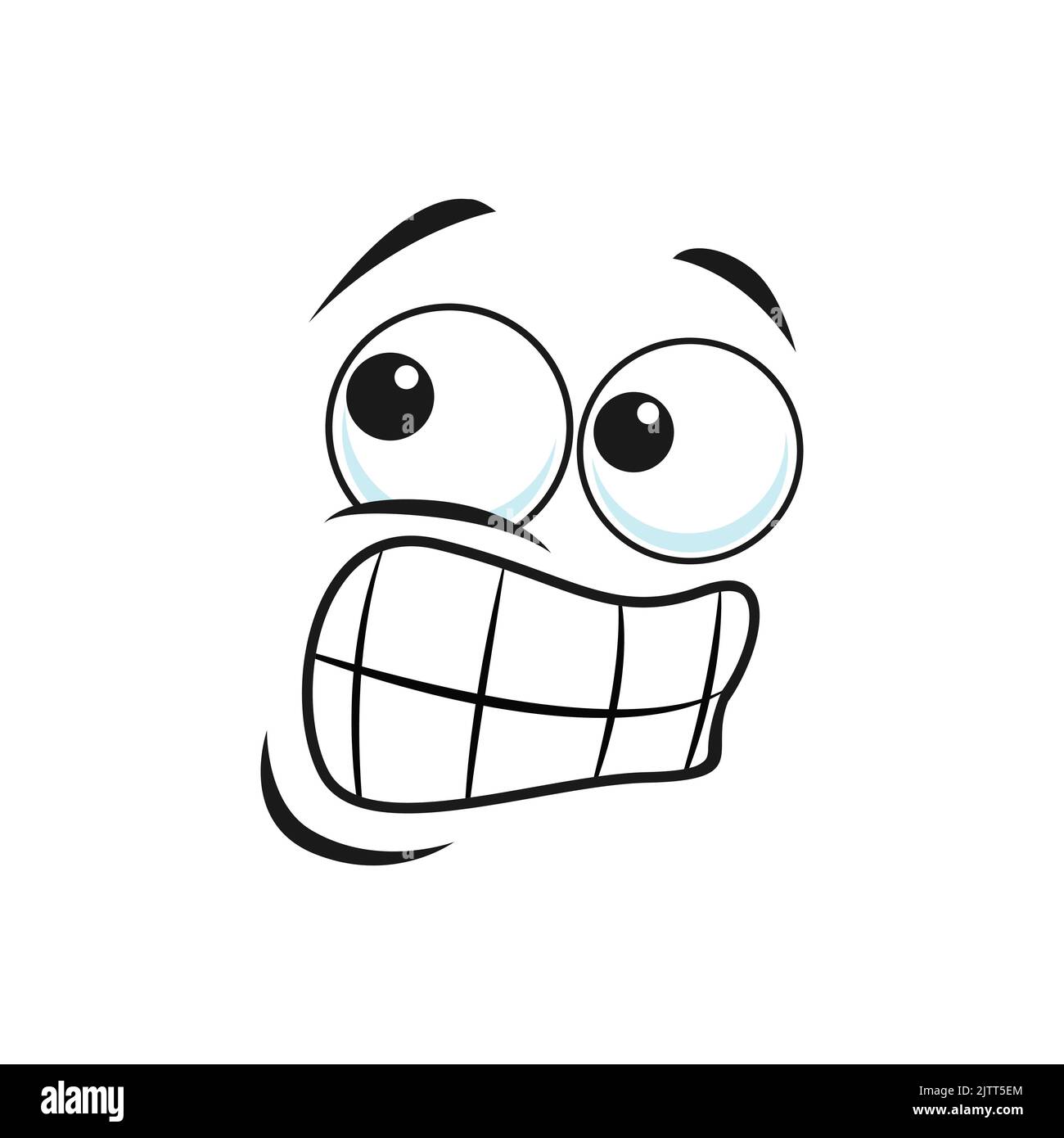 Cartoon face comic oops emotion, vector clumsiness, embarrassment or  discomfiture emoji. Funny facial expression, stress feelings, isolated  toothy cha Stock Vector Image \u0026 Art - Alamy, image size:1300x1390