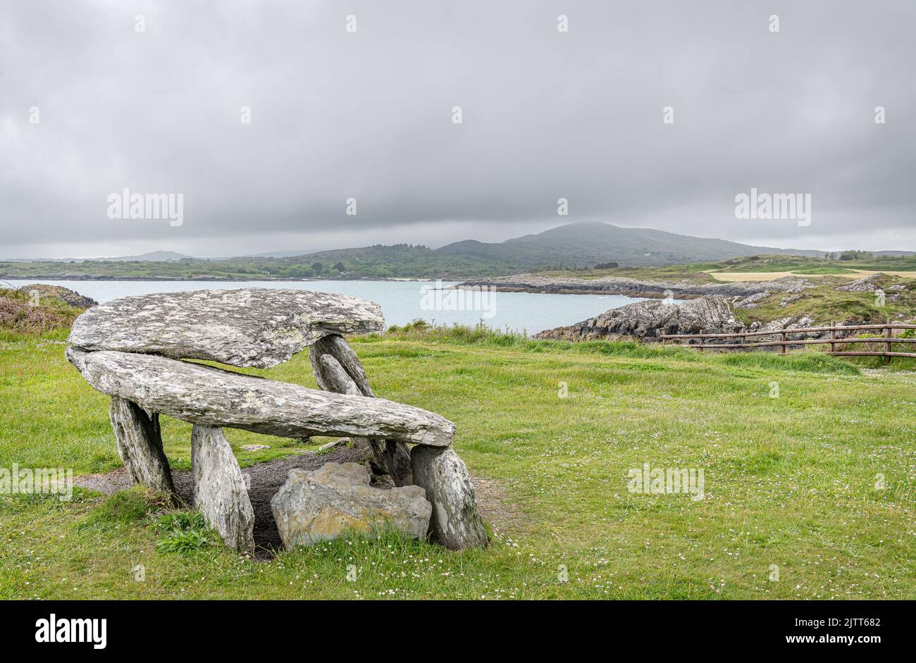 Altar Wedge Tomb gallery grave in the village of Schull, County Cork, Ireland Stock Photo