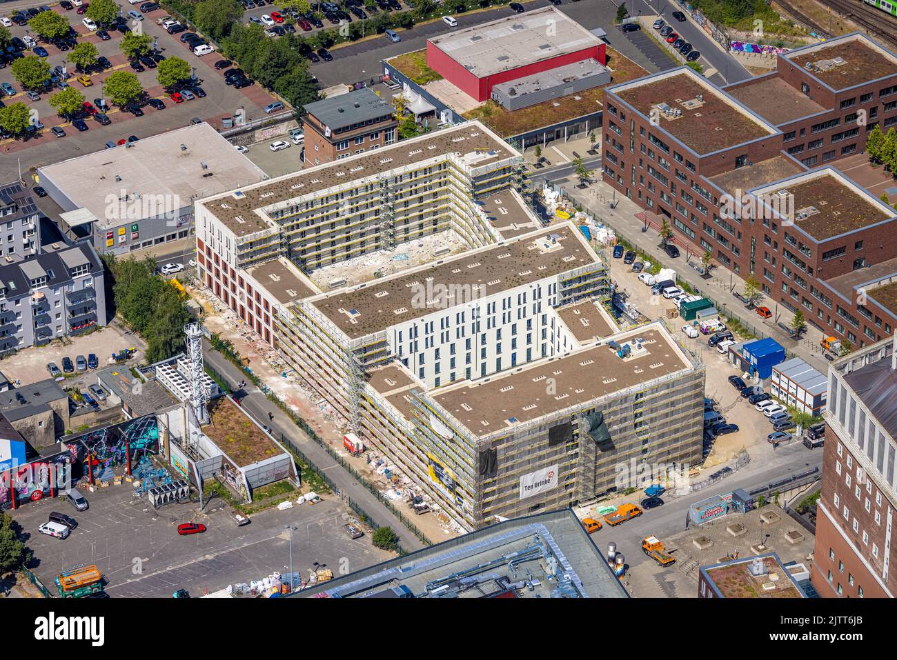 Aerial view, student housing estate at Dortmund U, EmilMoogPlatz