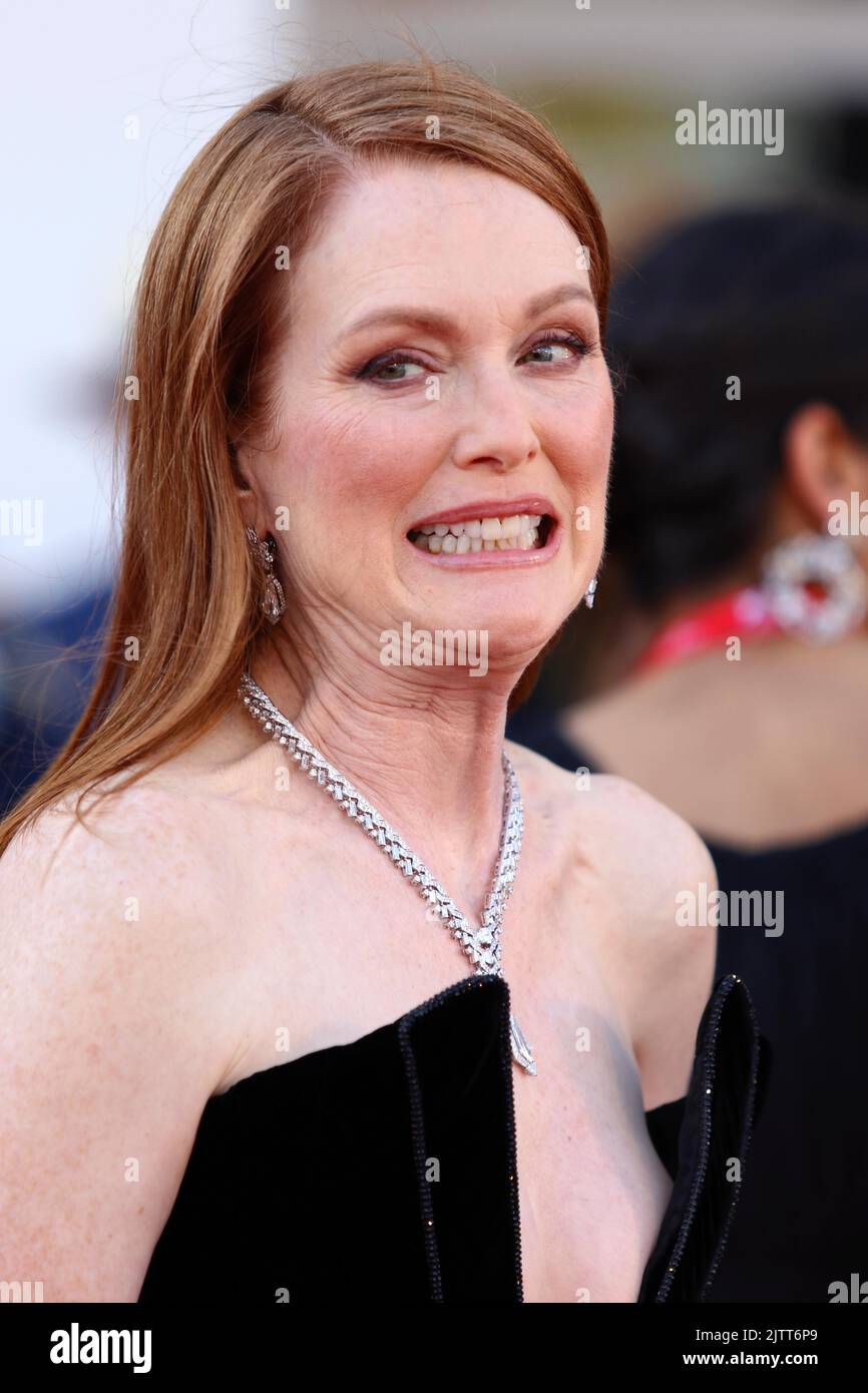 Italy, Lido di Venezia, September 1, 2022 : Julianne Moore, president