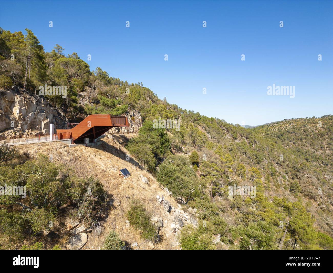 Ujo Viewpoint of Ujo over the meander of the river Tua, in the Douro region ...