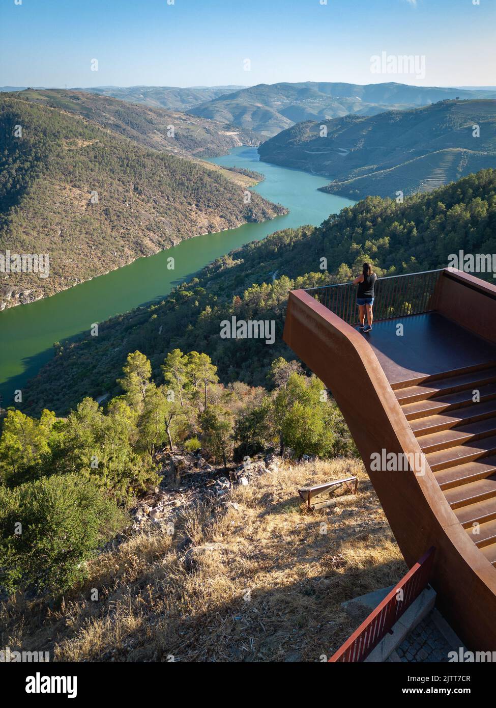Ujo Viewpoint of Ujo over the meander of the river Tua, in the Douro region ...