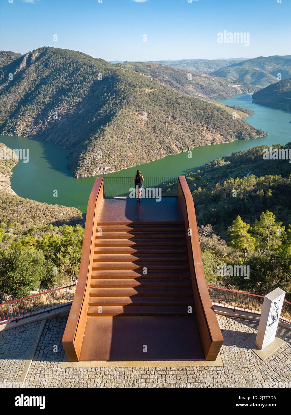 Ujo Viewpoint of Ujo over the meander of the river Tua, in the Douro region ...