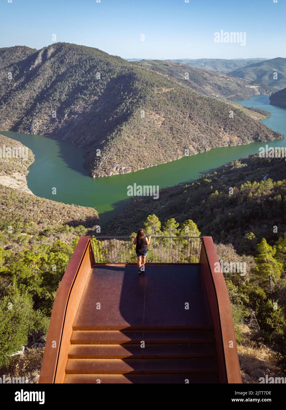 Ujo Viewpoint of Ujo over the meander of the river Tua, in the Douro region ...