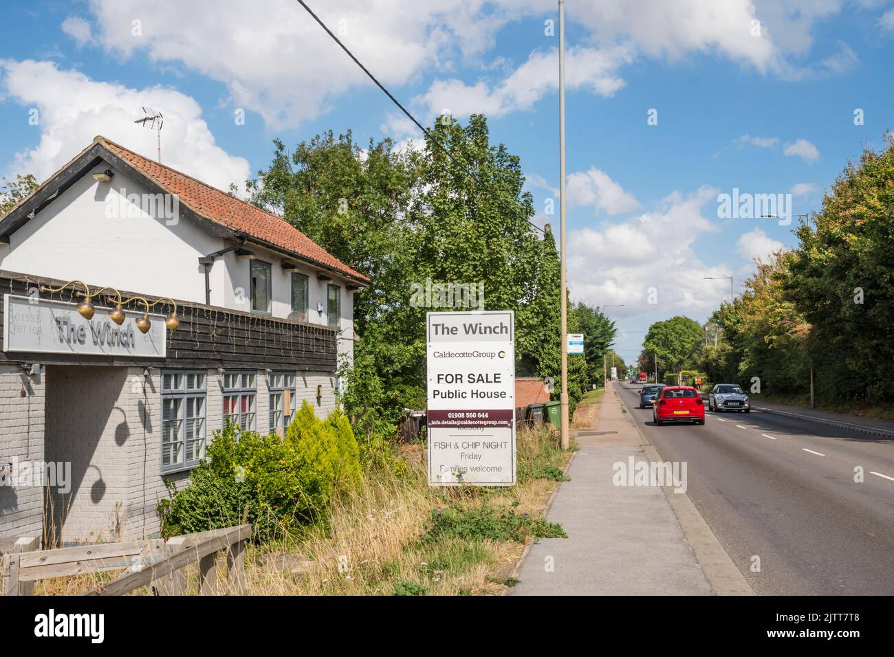 Closed public house The Winch for sale, formerly The Sportsman. Beside