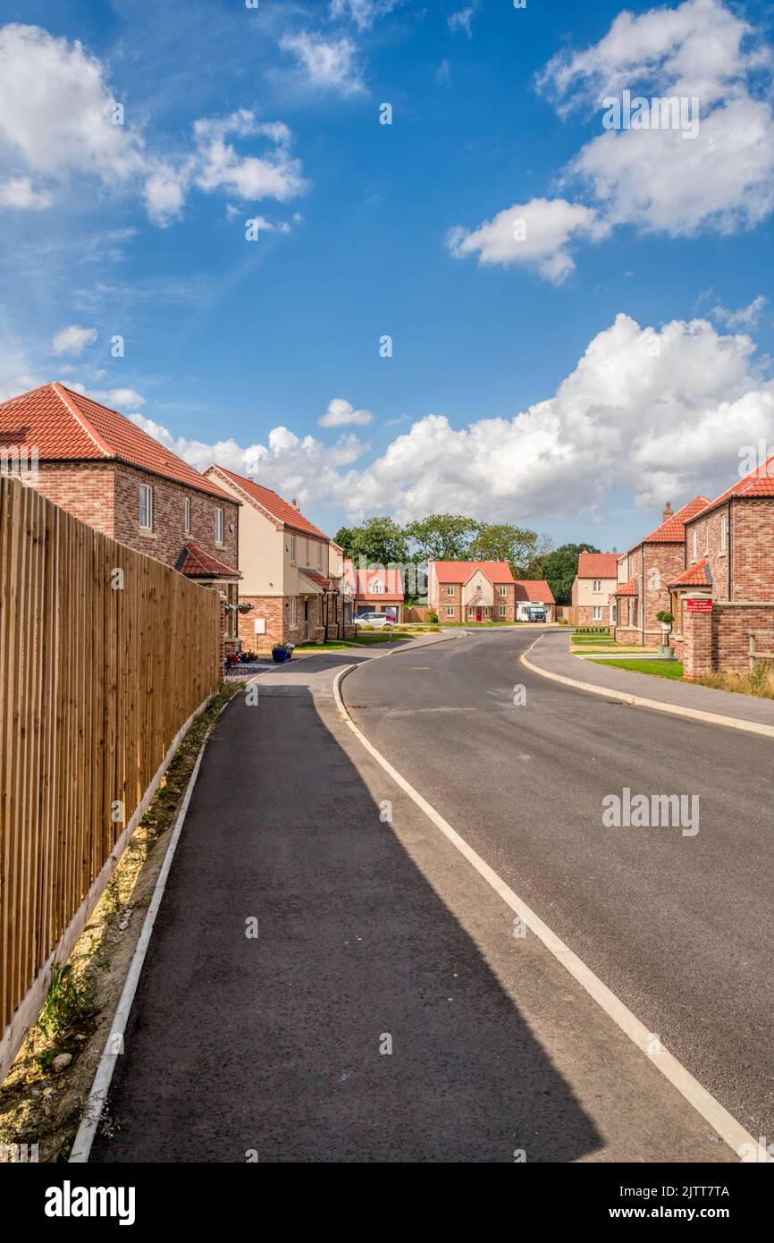 A small estate of new semidetached houses in a culdesac in the