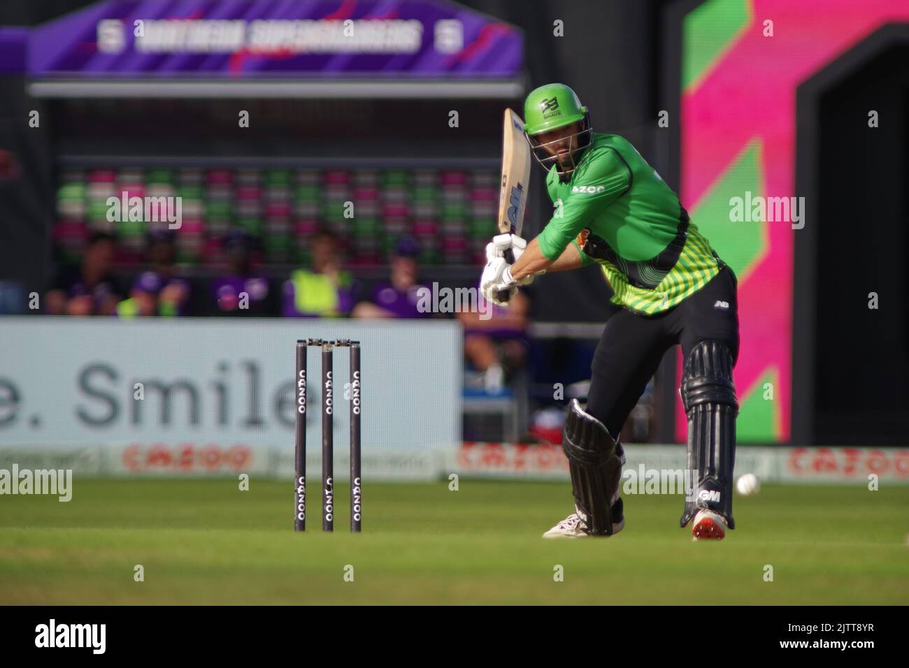 Leeds, England, 31 August 2022. James Vince batting for Southern Brave ...