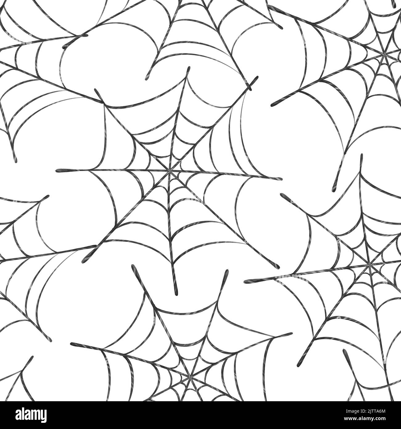 Spider webs on white background. Seamless pattern. Halloween