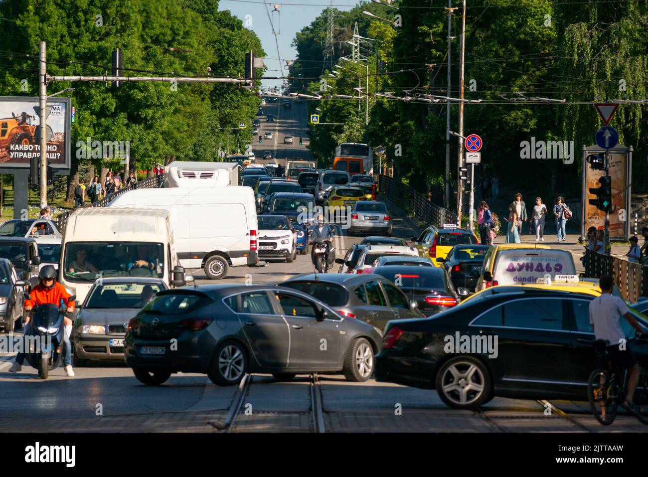 Sofia, Bulgaria car traffic Stock Photo