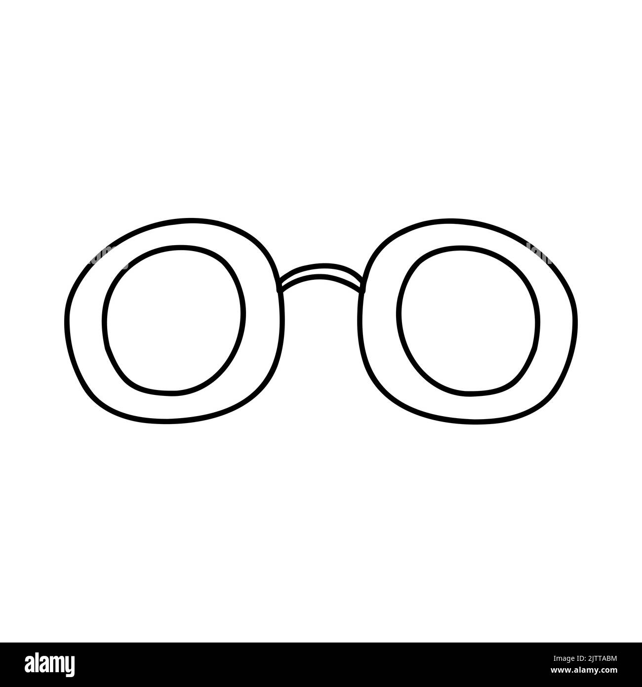 Hand Drawn Doodle Glasses Vector Sketch Illustration Of Black Outline Eyeglasses Linear Icon 4601