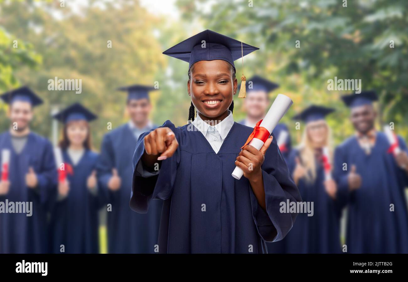 happy female graduate student with diploma Stock Photo - Alamy
