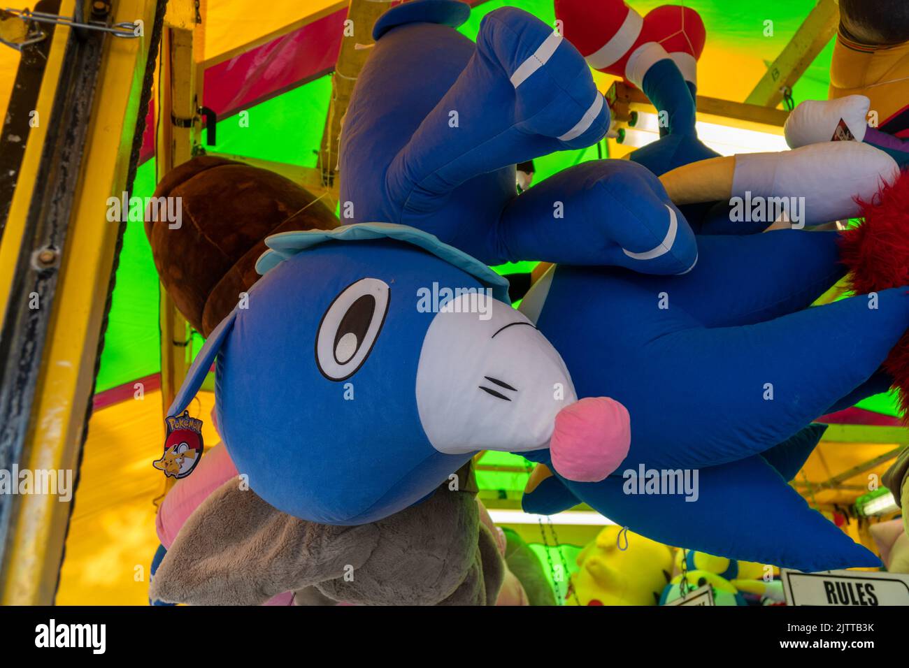 Calgary, Alberta, Canada July 16, 2022 A Popplio pokemon stuffed plush toy offered as a prize