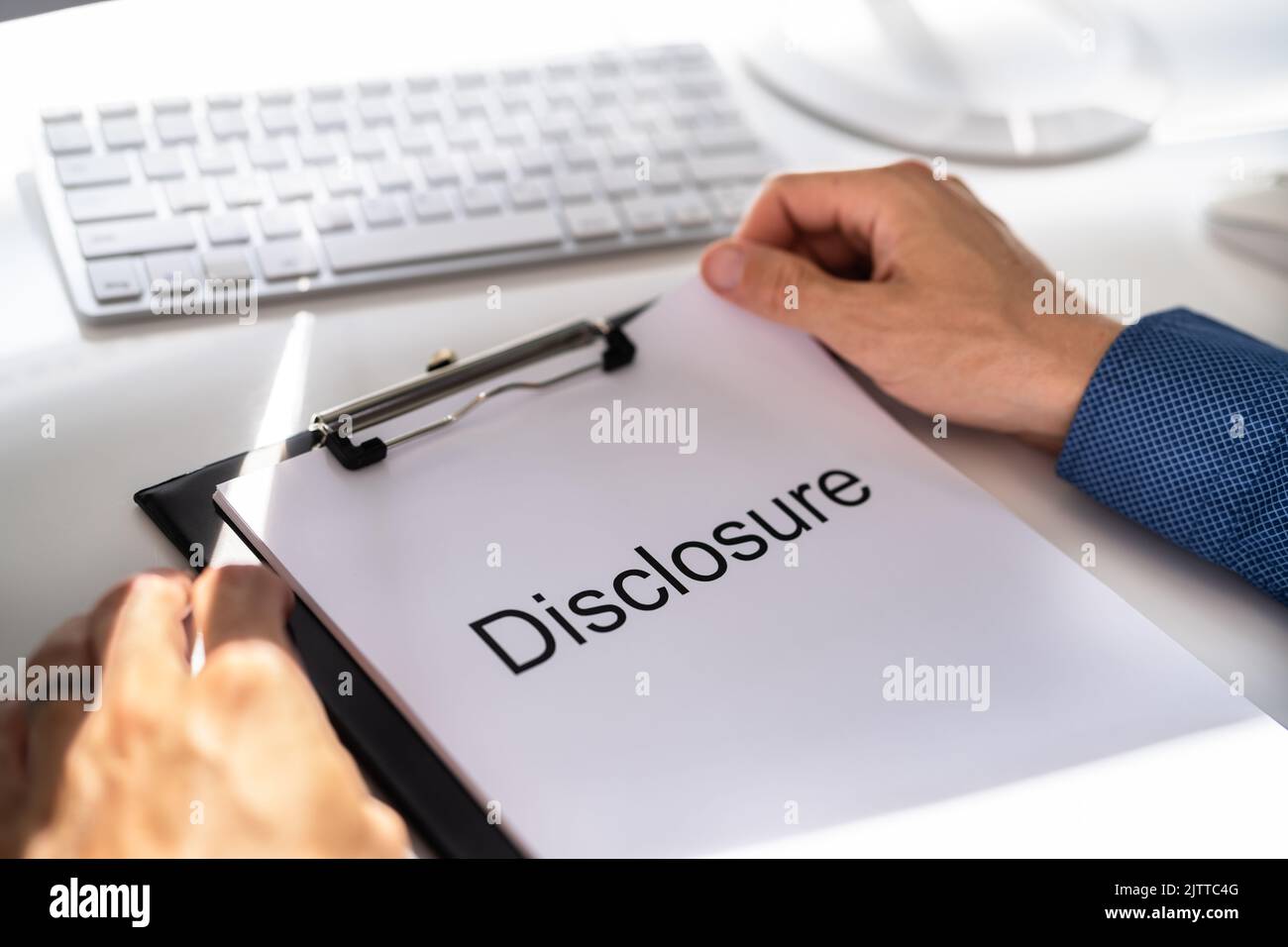 Business Disclosure Paper. Data Security Lawyer And Privacy Stock Photo
