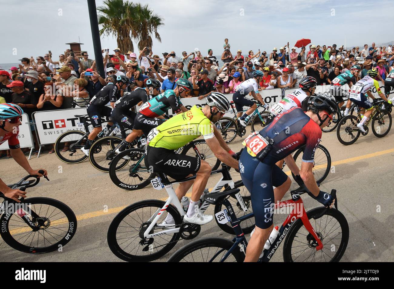Illustration picture shows the start of stage 12 of the 2022 edition of the 