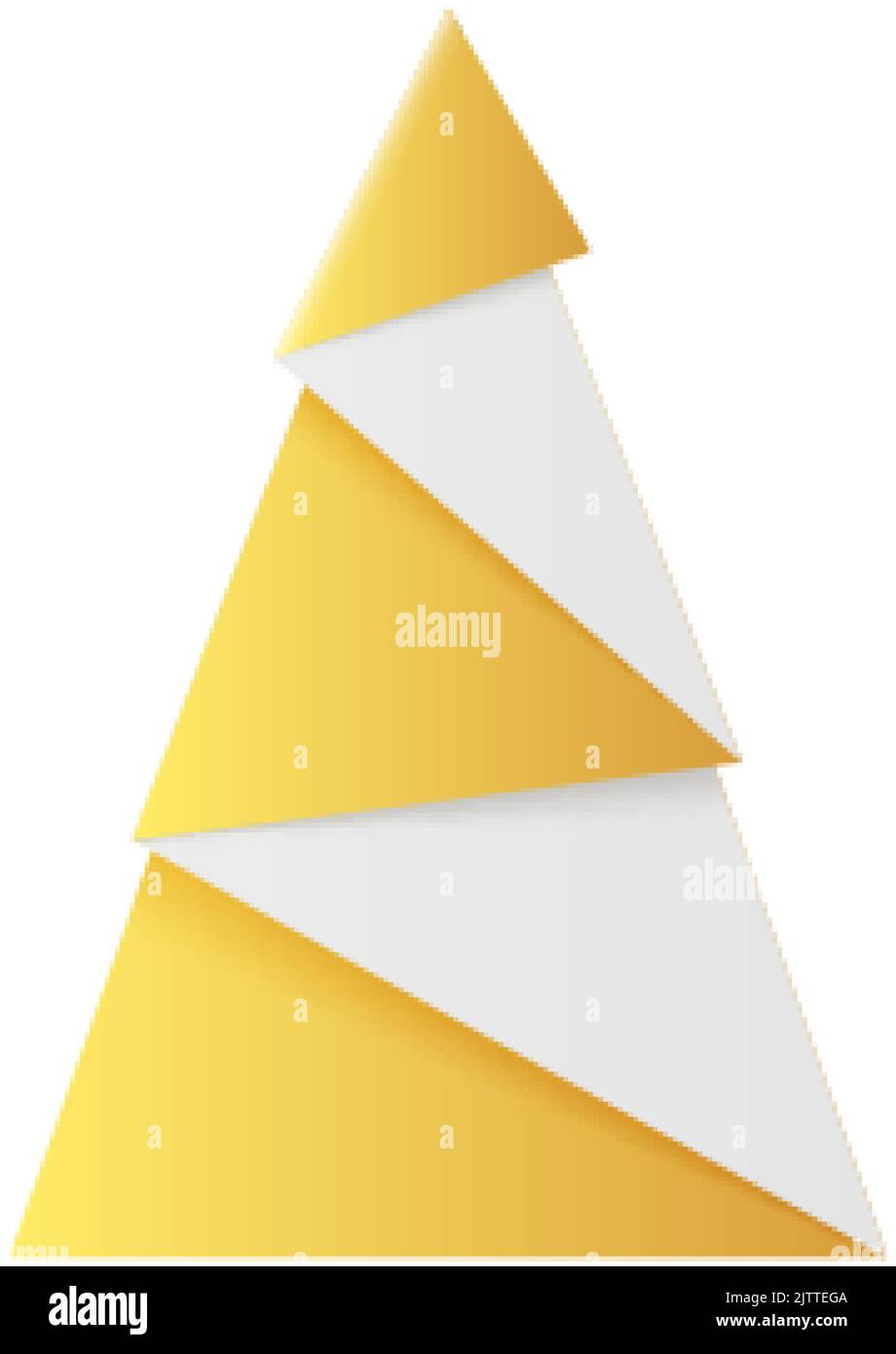 Golden origami Christmas tree made of gold foil Stock Vector Image ...