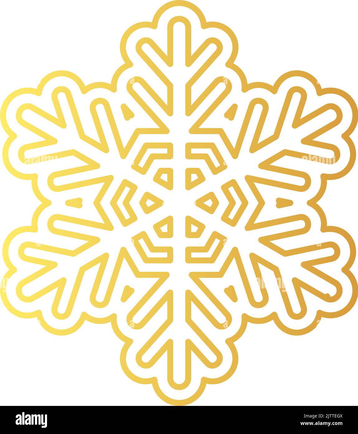 Golden snowflake icon. Foil snow flake stencil blueprint Stock Vector ...