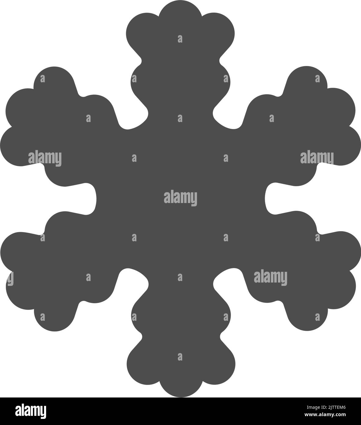 Snowflake silhouette icon. Snow flake stencil blueprint Stock Vector