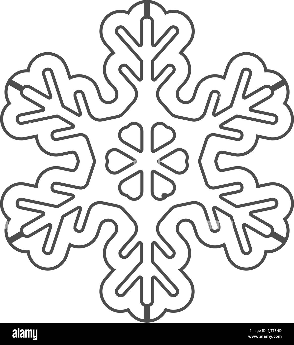 Snowflake silhouette icon. Snow flake stencil blueprint Stock Vector ...