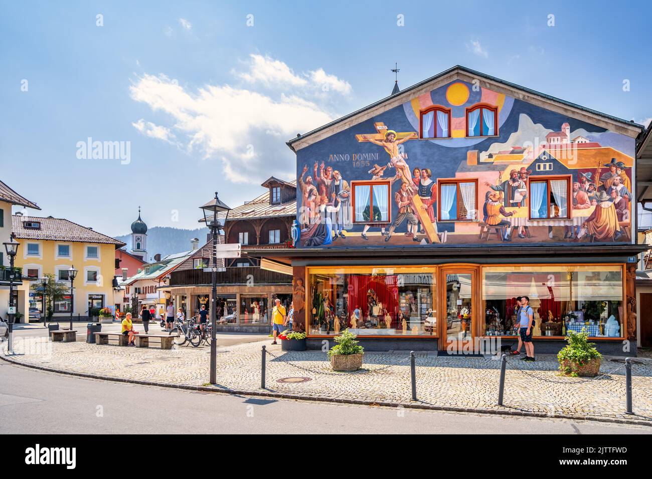 Historical city of Oberammergau, Bavaria, Germany Stock Photo Alamy