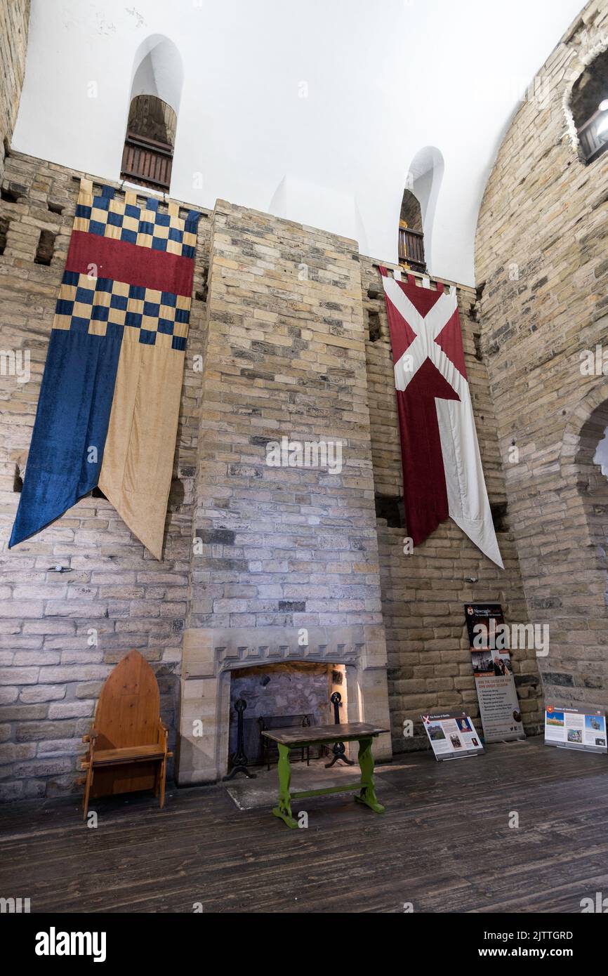 The Great Hall within Newcastle Castle Keep, Newcastle upon Tyne, England, UK Stock Photo