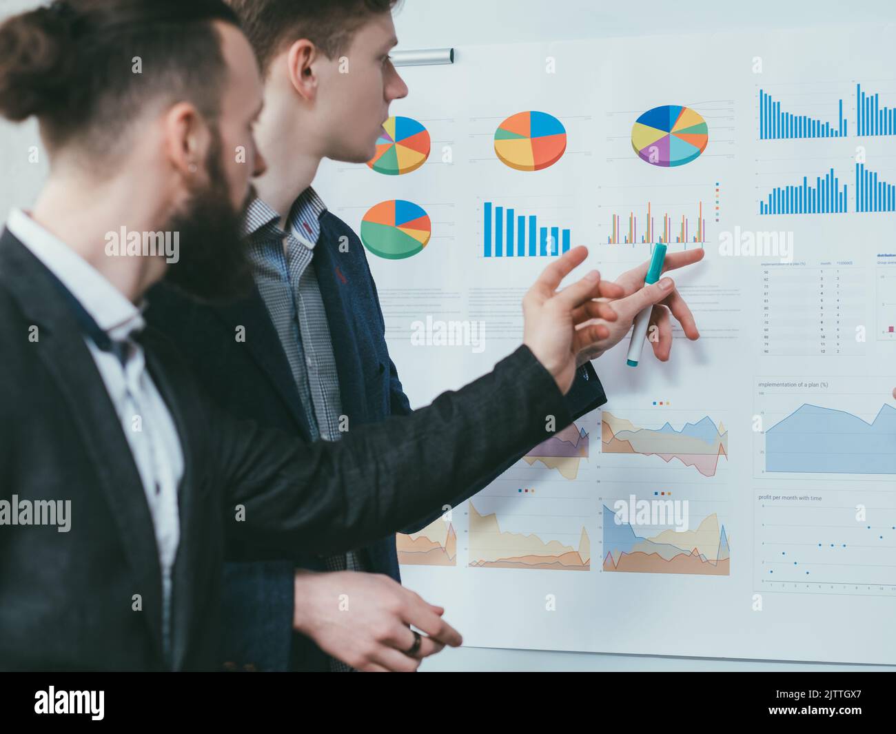 Business colleagues reviewing project hi-res stock photography and ...