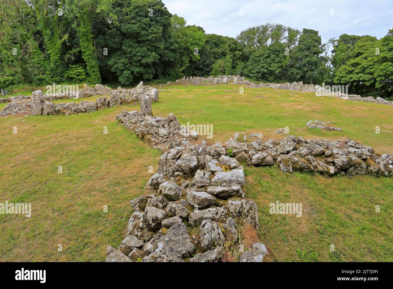 Din Lligwy ancient ruined stone settlement near Moelfre, Isle of Anglesey, Ynys Mon, North Wales, UK. Stock Photo