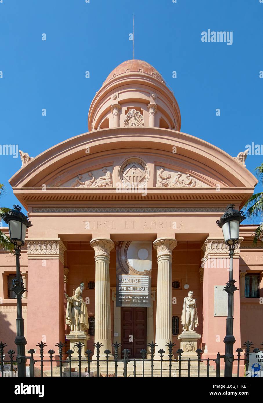 VILANOVA I LA GELTRU,SPAIN-August 29,2012:Classic building, museum library Victor Balaguer in Vilanova i la Geltru, Catalonia Stock Photo