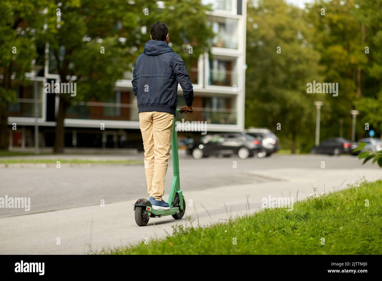 Indian man with scooter hi-res stock photography and images - Alamy