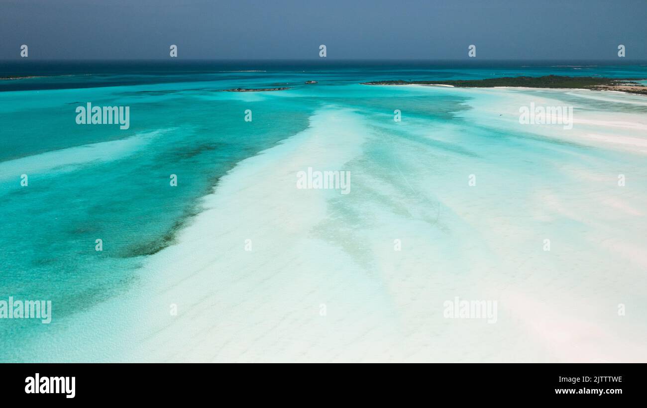 Aerial view of Man O War sandbar on Exuma, Bahamas t Stock Photo Alamy