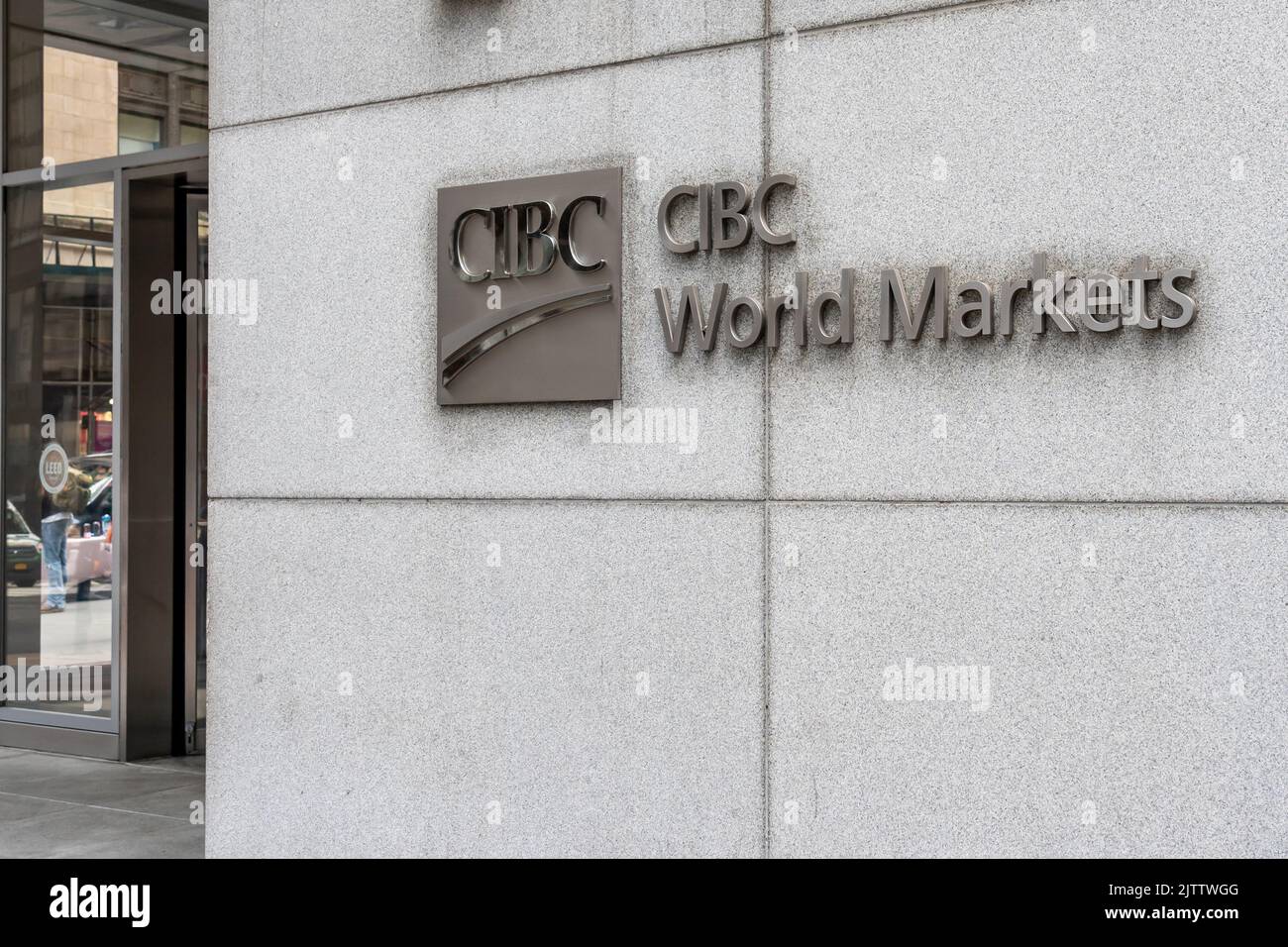 New York City, USA - August 22, 2022: CIBC World Markets office building on Madison Ave. in New York City Stock Photo