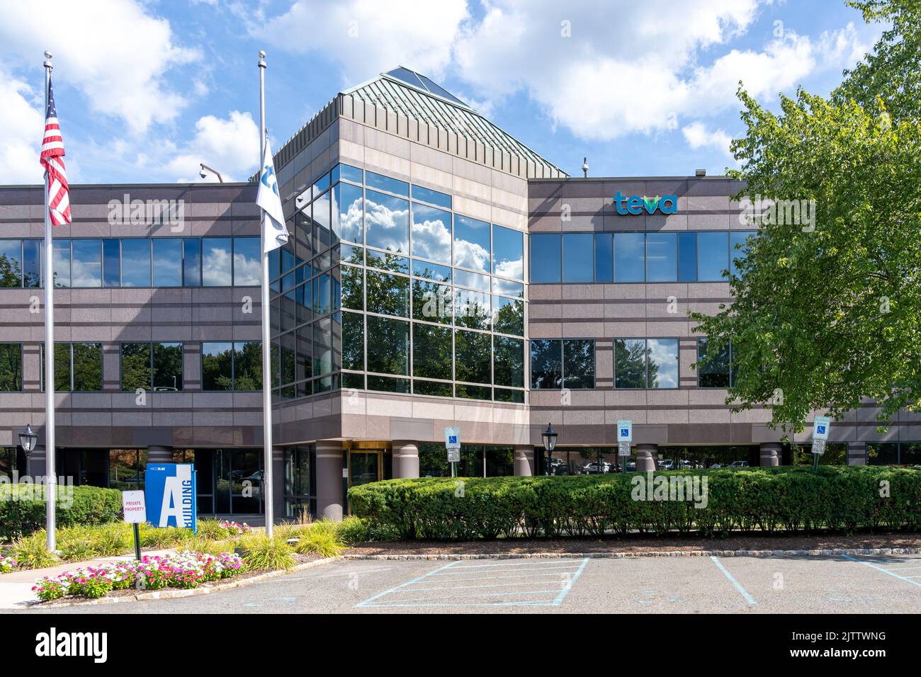 Parsippany, NJ, USA - August 16, 2022: Teva Pharmaceuticals USA headquarters in Parsippany, NJ, USA. Stock Photo